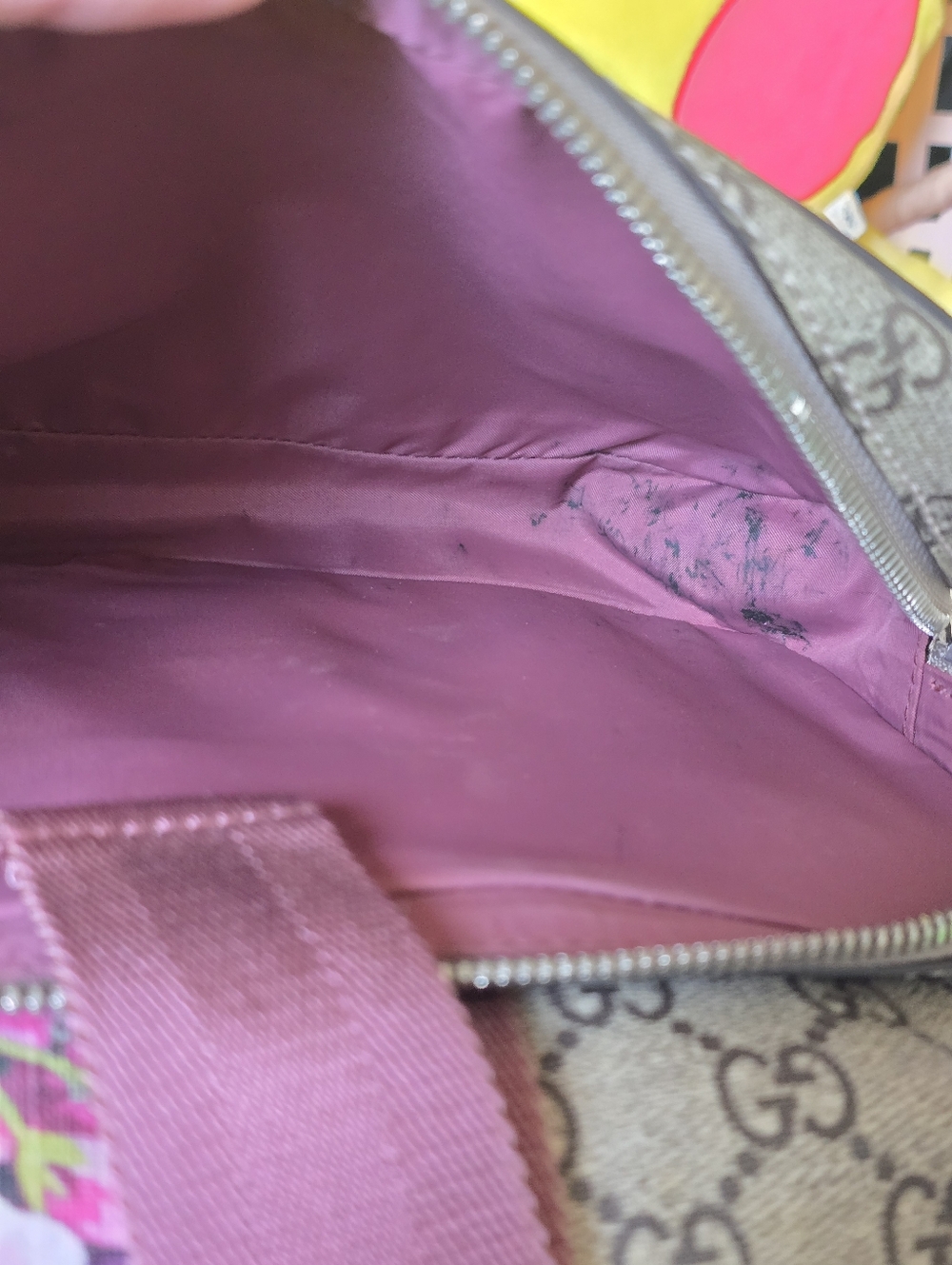 Authentic Gucci Brown GG Supreme Floral Canvas Backpack with Pink Interior - Picture 10 of 16